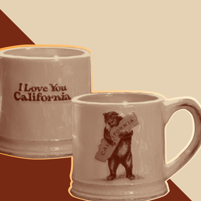 Two I Love You California mugs at the OMCA Shop.