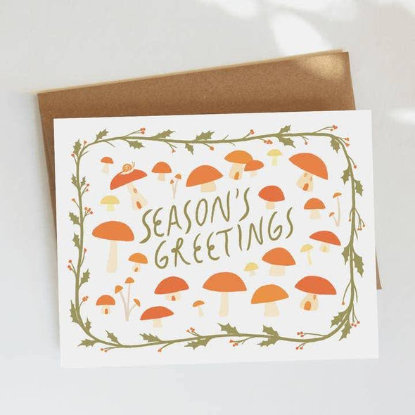 Mushroom Season's Greetings Card